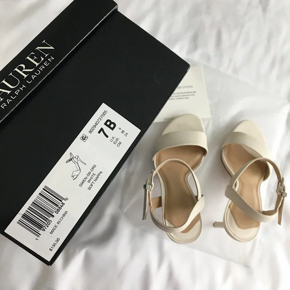 LAUREN Ralph Lauren Gwen Soft Nappa Leather Sandal Heels